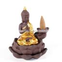 Buddha - Rückfluss Wasserfall Räucherkegelhalter, 2-teilig
