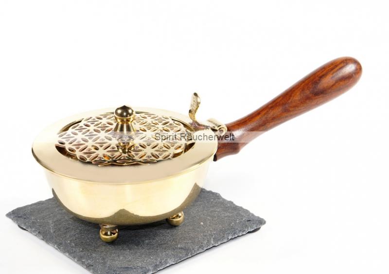 Blume des Lebens Weihrauchpfanne Räucherpfanne Messing
