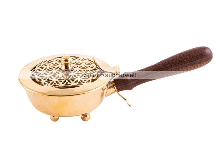 Blume des Lebens Weihrauchpfanne Räucherpfanne Messing