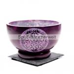 Blume des Lebens Räucherschale lila | Speckstein D13x7,5cm
